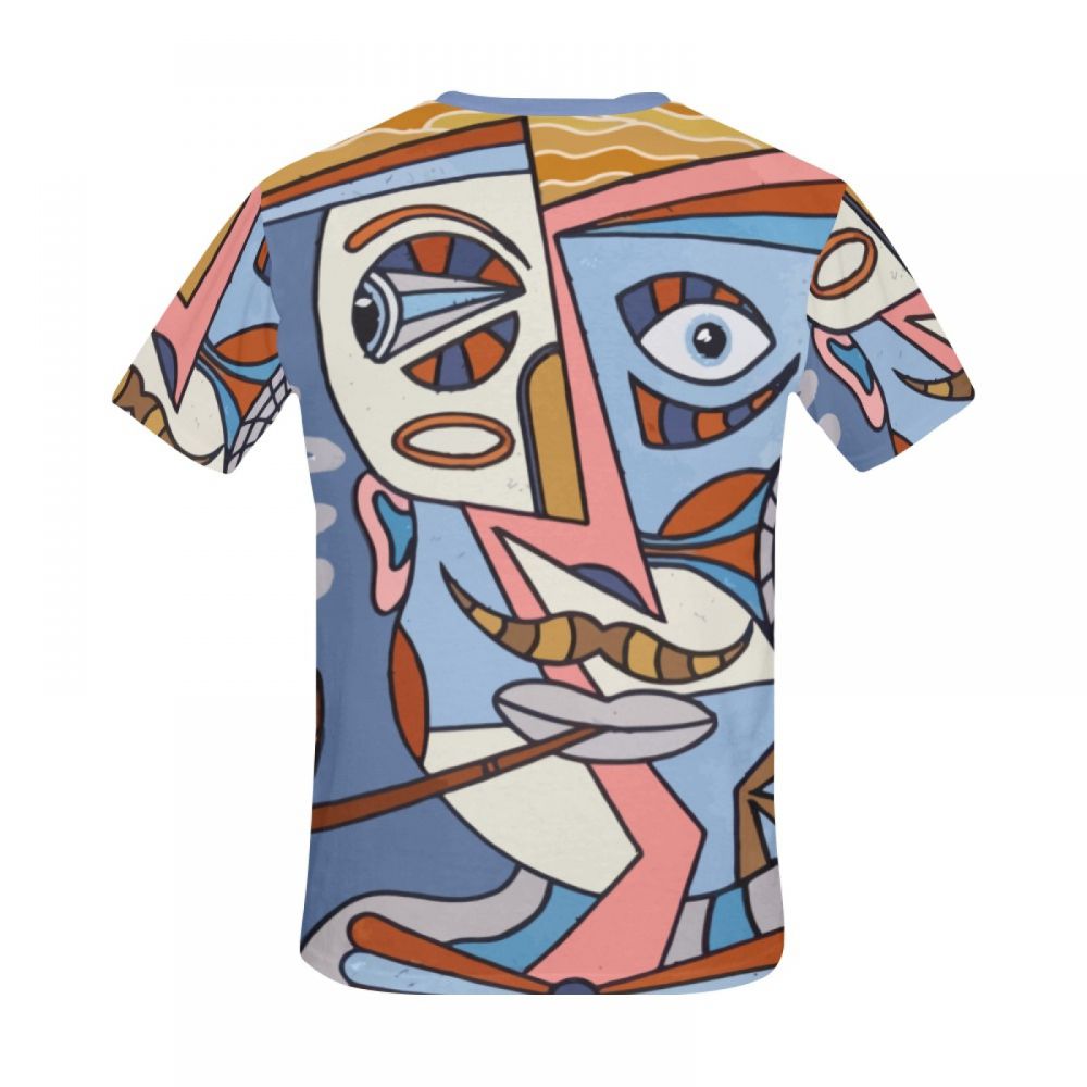 Camiseta Corta Pipa De Arte Abstracto Hombre