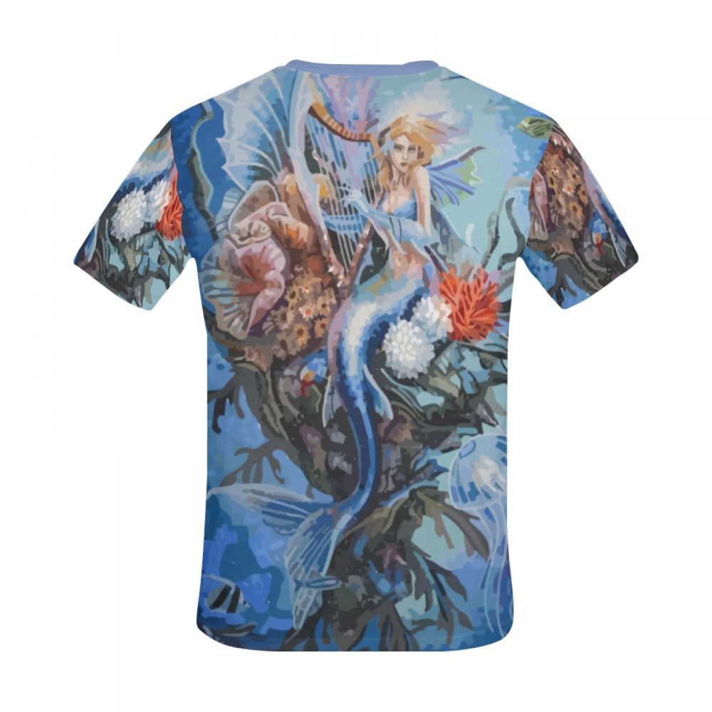 Camiseta Corta Canción De Cuna De Sirena De Arte Digital Hombre