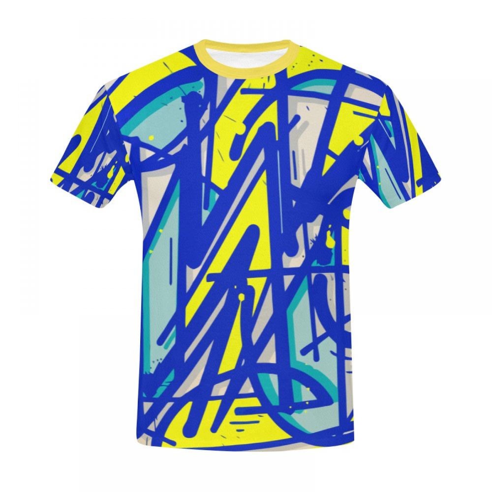 Camiseta Corta Módulo De Extrusión De Arte Abstracto Hombre