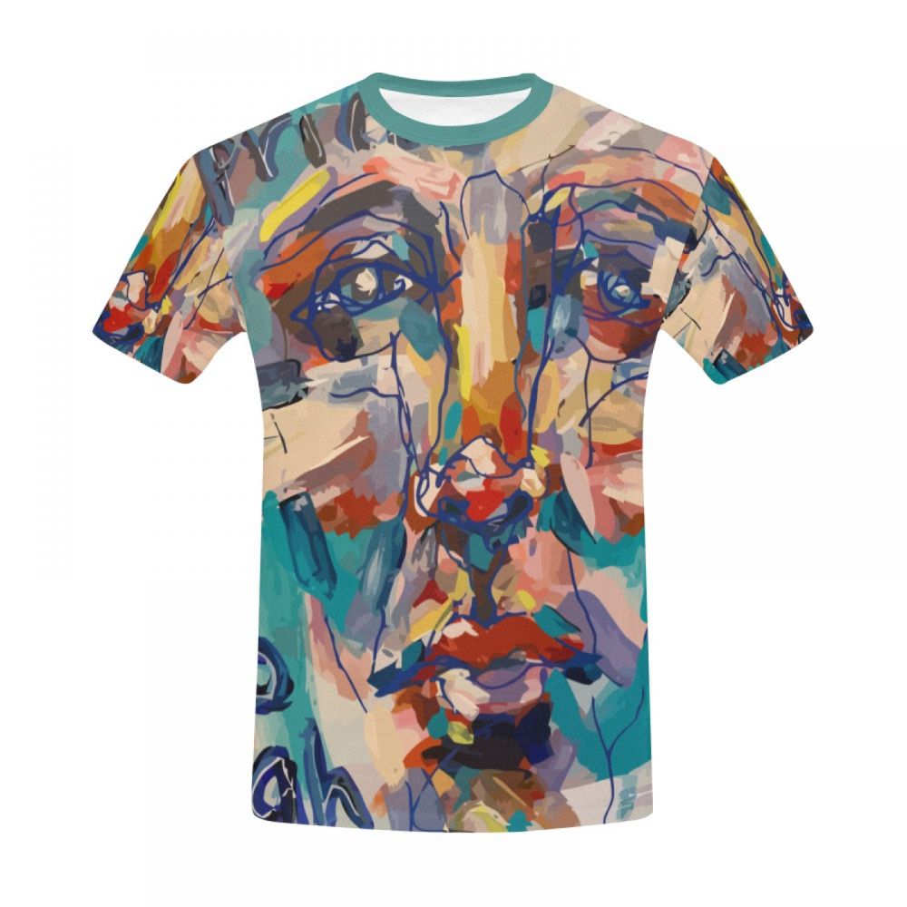 Camiseta Corta Hombres De Tinta De Arte Abstracto Hombre