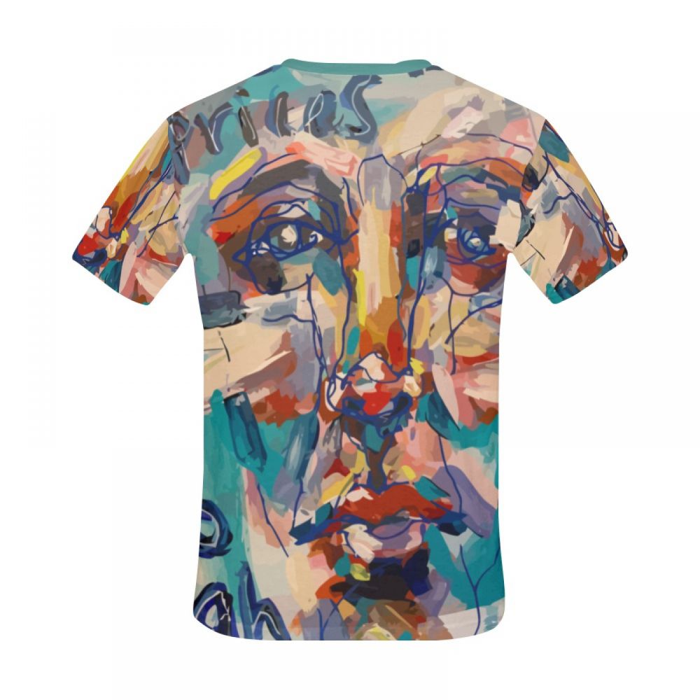 Camiseta Corta Hombres De Tinta De Arte Abstracto Hombre