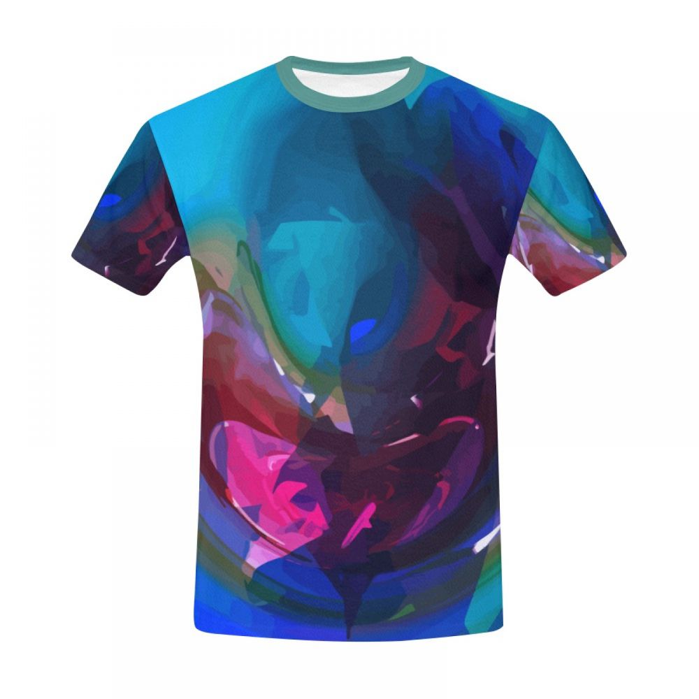 Camiseta Corta Arte Digital Azul Palabra Hombre