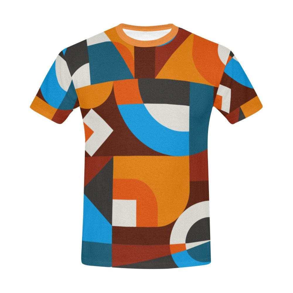 Camiseta Corta Arte Geométrico Mundo Hombre