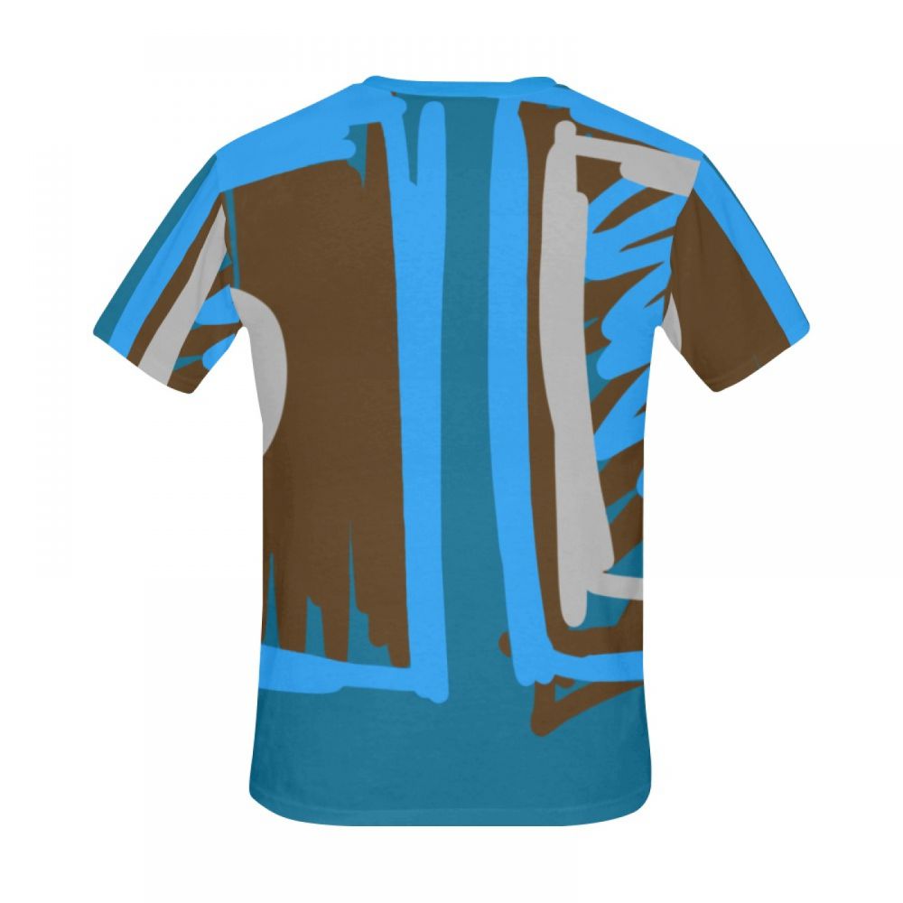 Camiseta Corta Arte Digital Azul Hombre