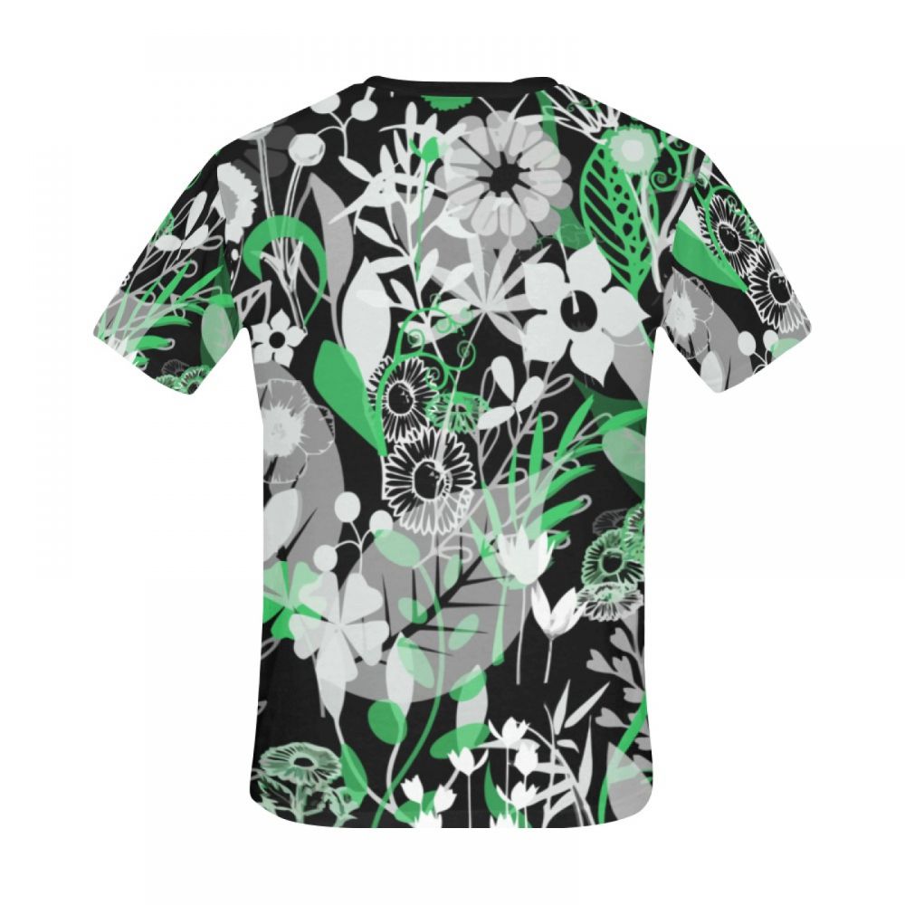 Camiseta Corta Arreglo Floral De Arte Hombre