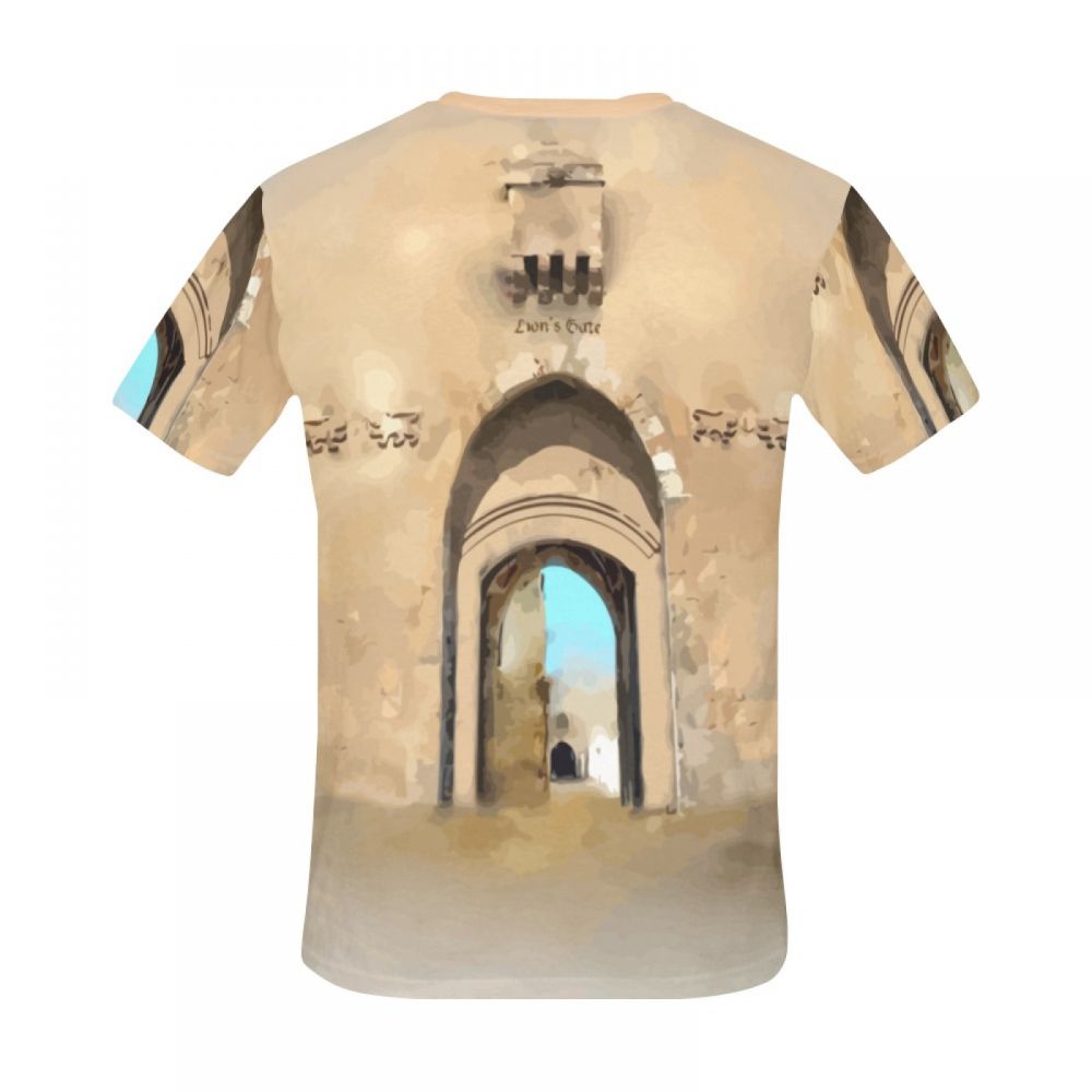 Camiseta Corta Arte Ciudad Vieja De Jerusalén Hombre