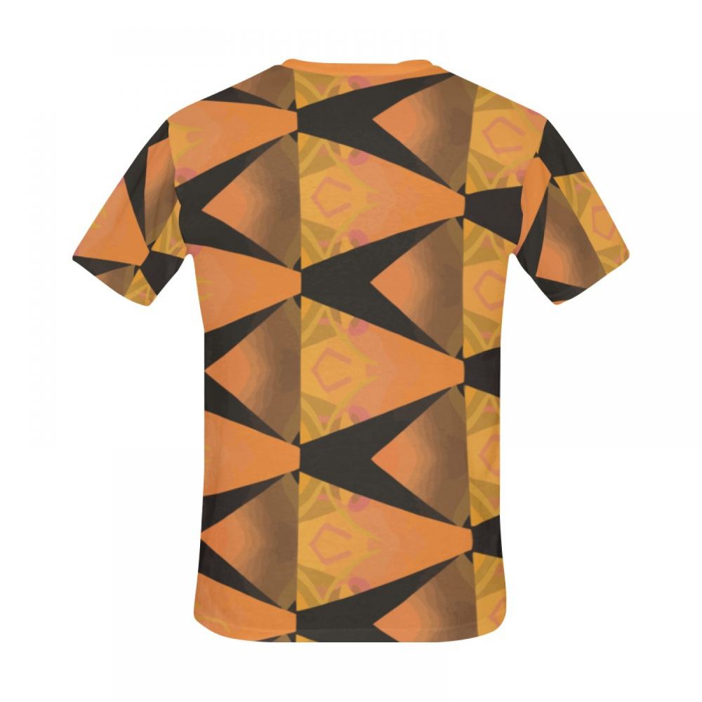 Camiseta Corta Arte Abstracto Naranja Hombre