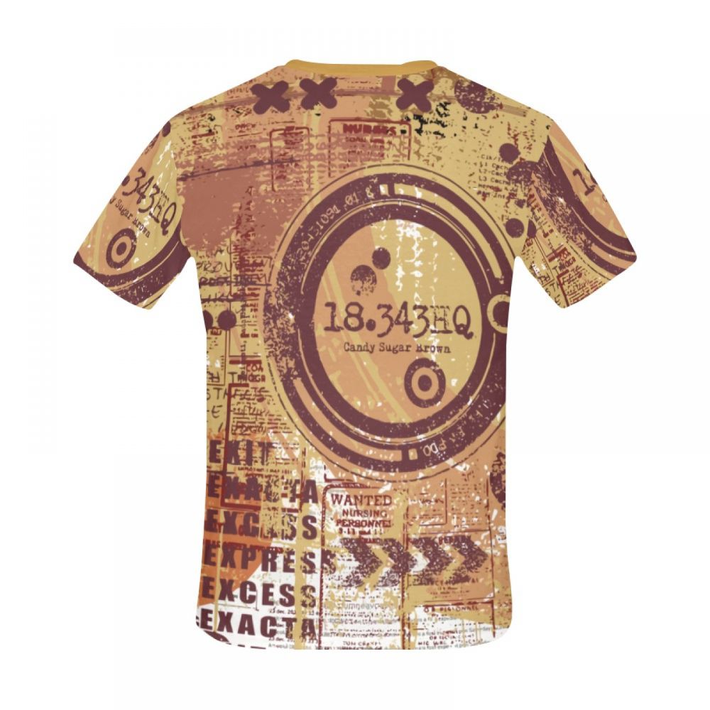 Camiseta Corta Arte Conceptual Caramelo Azúcar Marrón Hombre