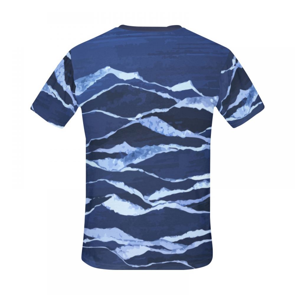 Camiseta Corta Pico De Montaña De Arte Abstracto Hombre