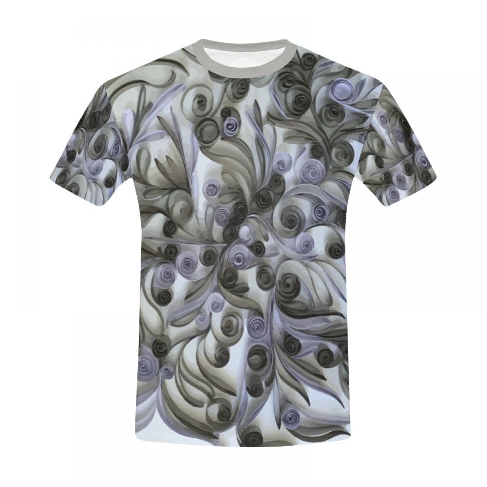 Camiseta Corta Pluma De Pavo Real De Arte Tridimensional Hombre