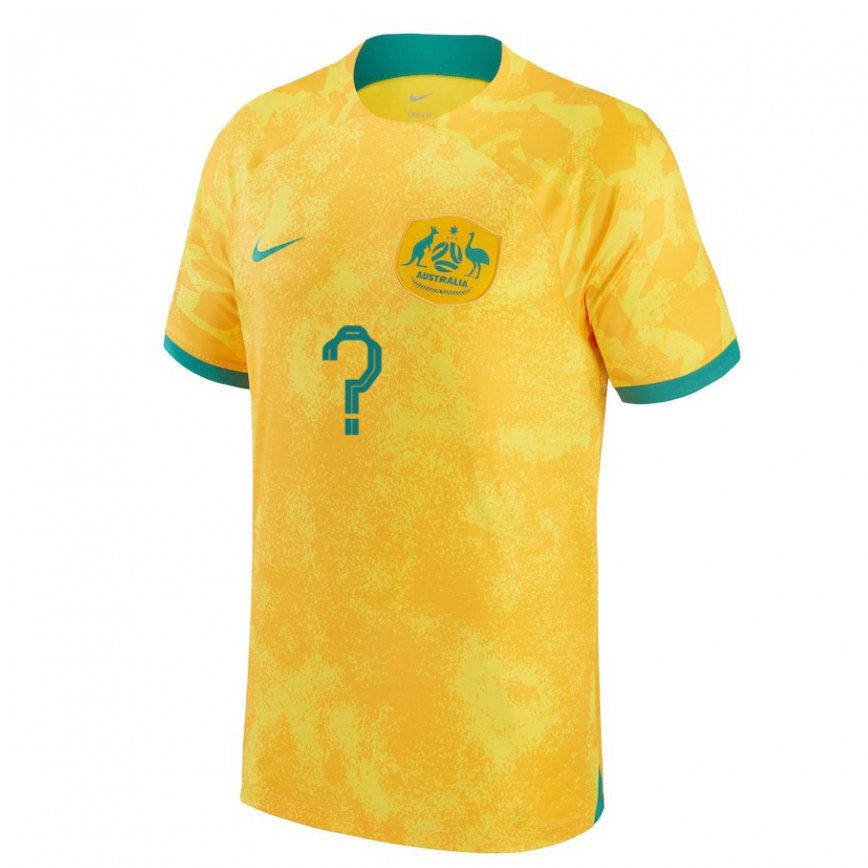 Niño Camiseta Australia Su Nombre #0 Dorado 1ª Equipación 22-24