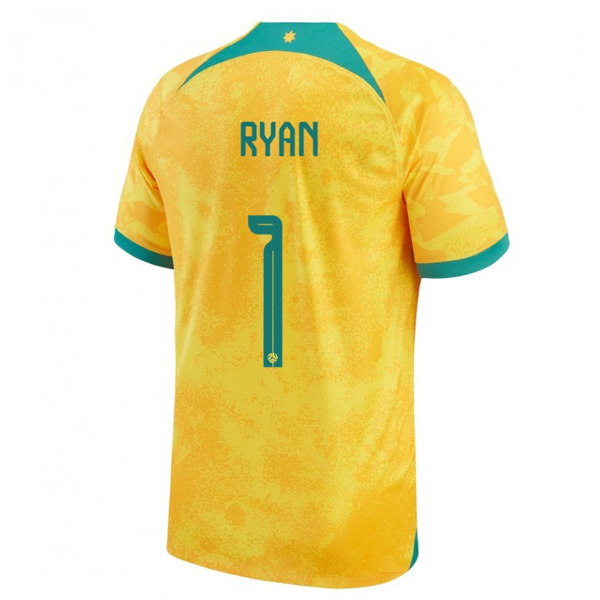 Niño Camiseta Australia Mathew Ryan #1 Dorado 1ª Equipación 22-24