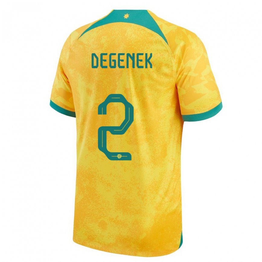 Niño Camiseta Australia Milos Degenek #2 Dorado 1ª Equipación 22-24