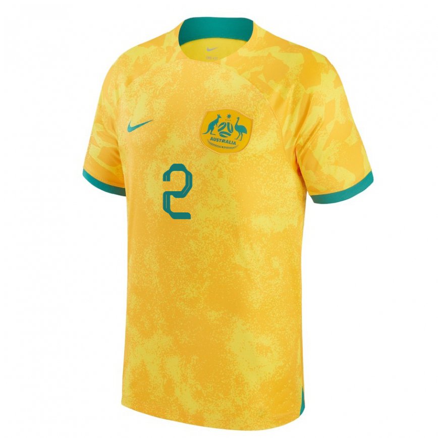 Niño Camiseta Australia Milos Degenek #2 Dorado 1ª Equipación 22-24