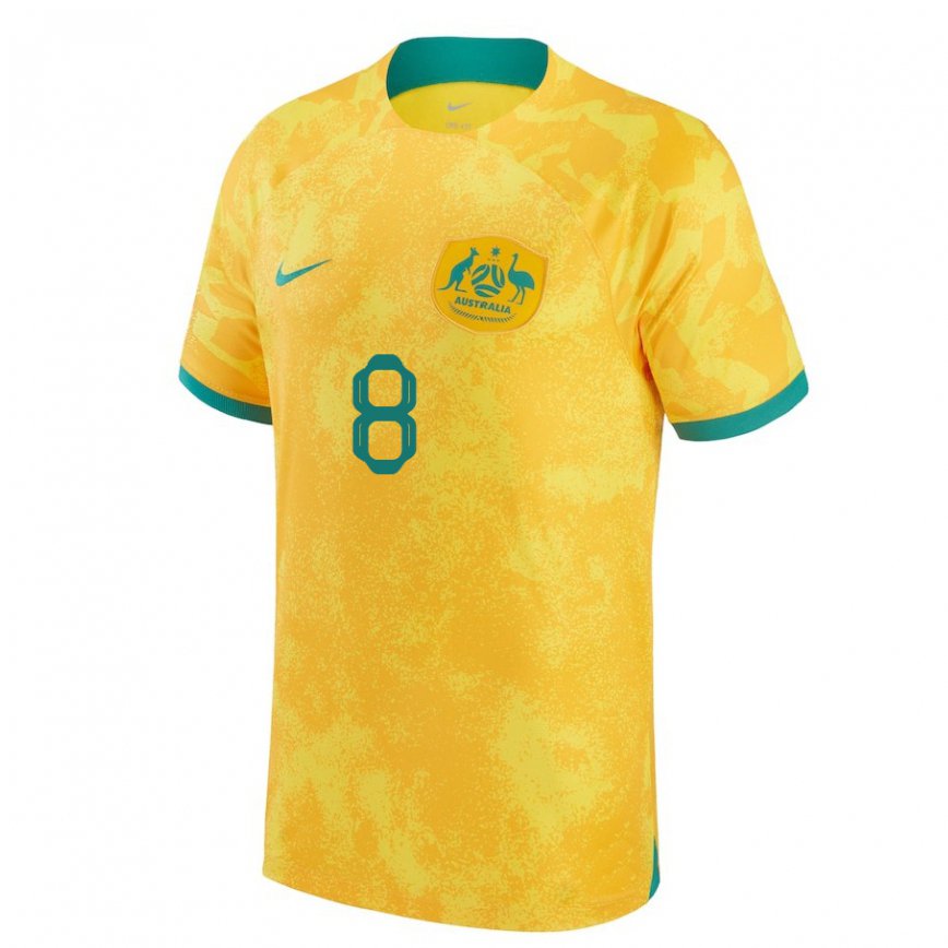 Niño Camiseta Australia Bailey Wright #8 Dorado 1ª Equipación 22-24