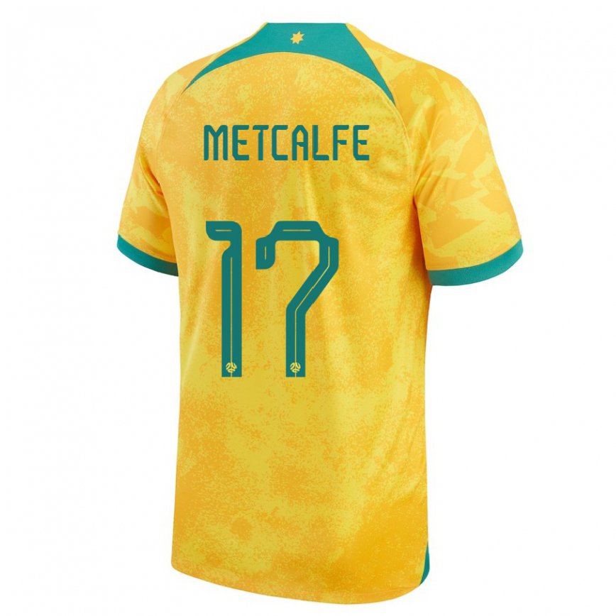 Niño Camiseta Australia Connor Metcalfe #17 Dorado 1ª Equipación 22-24