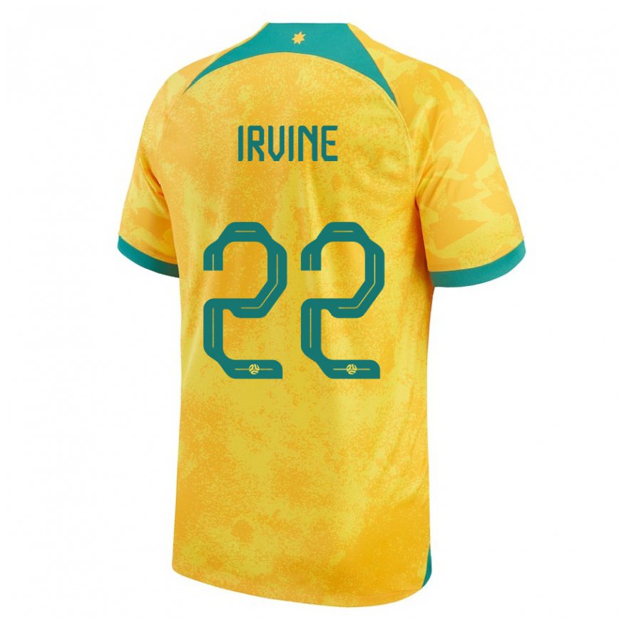 Niño Camiseta Australia Jackson Irvine #22 Dorado 1ª Equipación 22-24