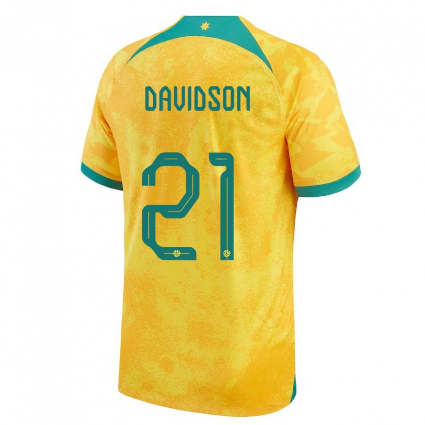 Niño Camiseta Australia Jason Davidson #21 Dorado 1ª Equipación 22-24