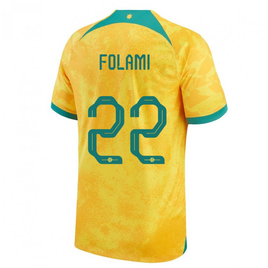 Niño Camiseta Australia Ben Folami #22 Dorado 1ª Equipación 22-24