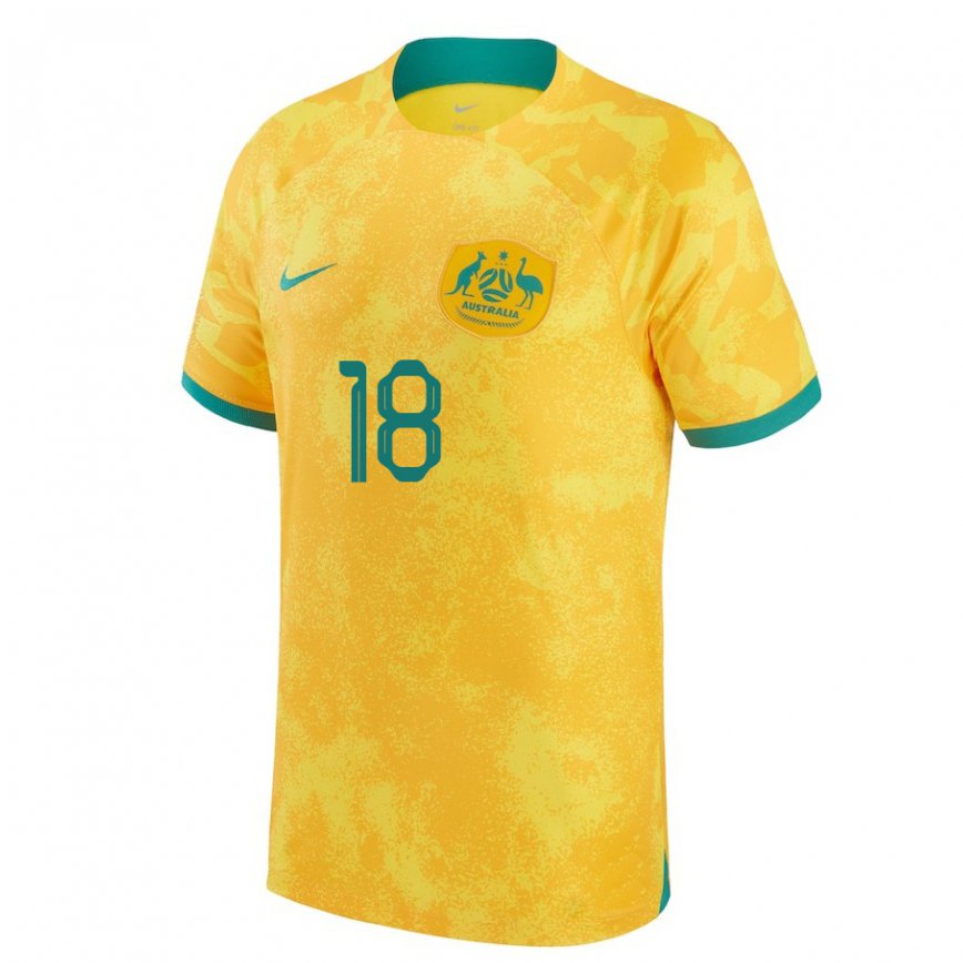 Niño Camiseta Australia Danny Vukovic #18 Dorado 1ª Equipación 22-24