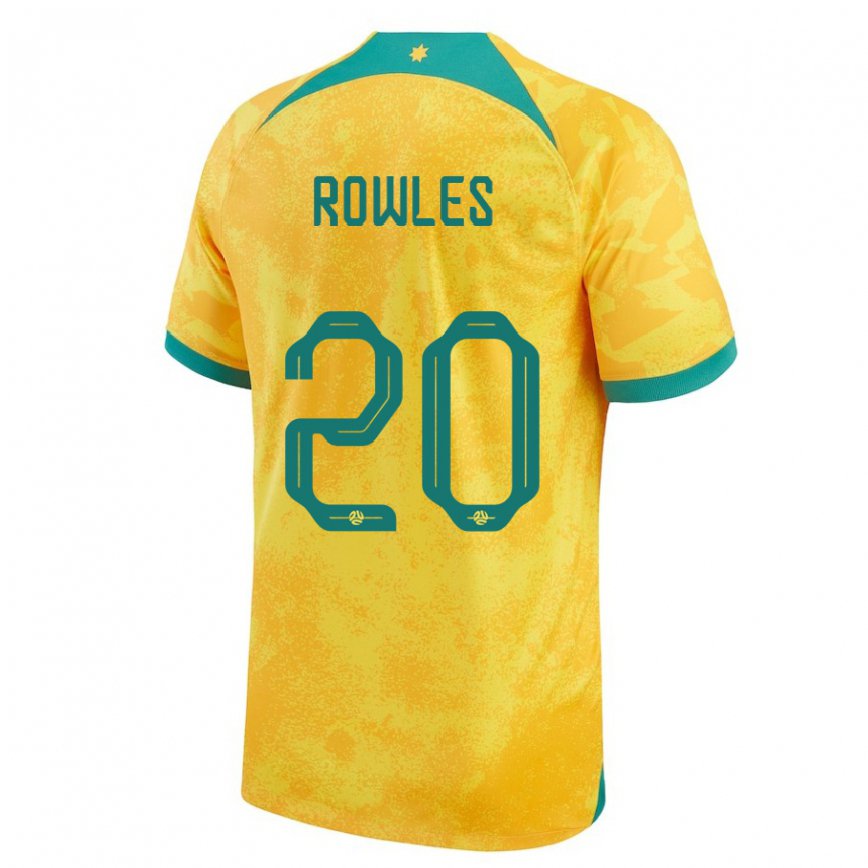 Niño Camiseta Australia Kye Rowles #20 Dorado 1ª Equipación 22-24