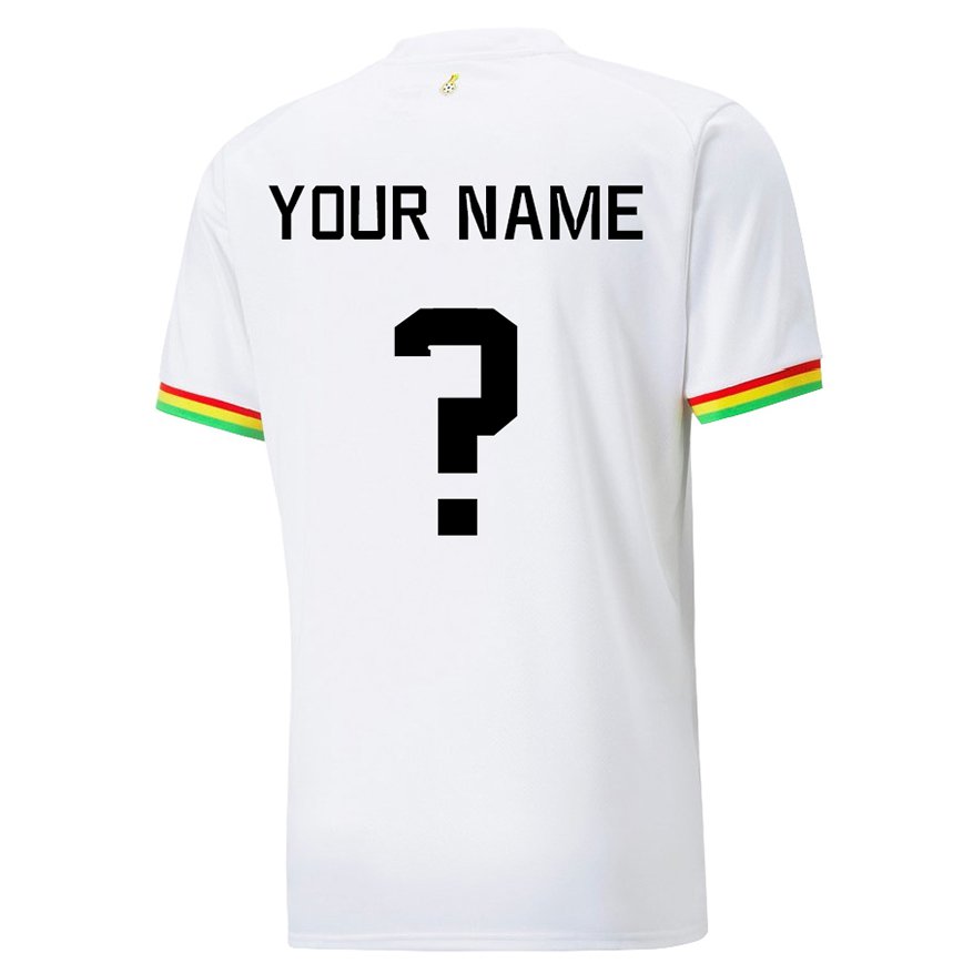 Niño Camiseta Ghana Su Nombre #0 Blanco 1ª Equipación 22-24