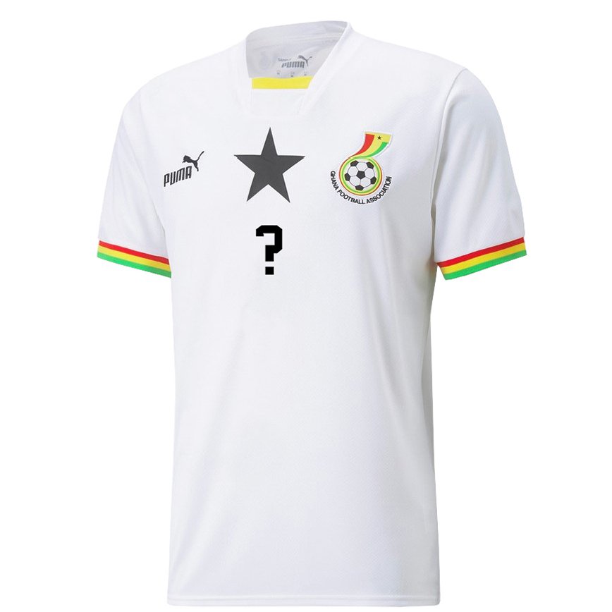 Niño Camiseta Ghana Su Nombre #0 Blanco 1ª Equipación 22-24