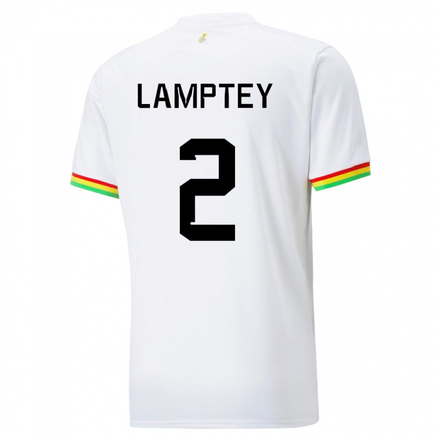 Niño Camiseta Ghana Tariq Lamptey #2 Blanco 1ª Equipación 22-24