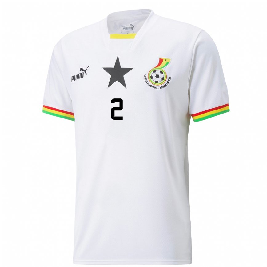 Niño Camiseta Ghana Tariq Lamptey #2 Blanco 1ª Equipación 22-24