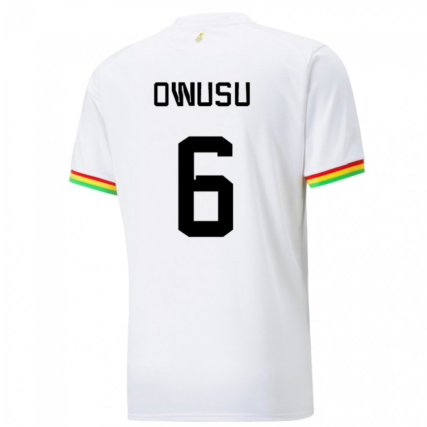 Niño Camiseta Ghana Elisha Owusu #6 Blanco 1ª Equipación 22-24