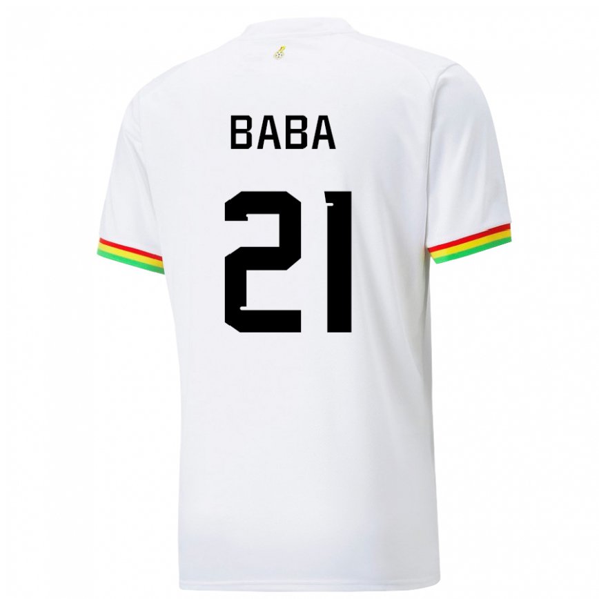 Niño Camiseta Ghana Iddrisu Baba #21 Blanco 1ª Equipación 22-24