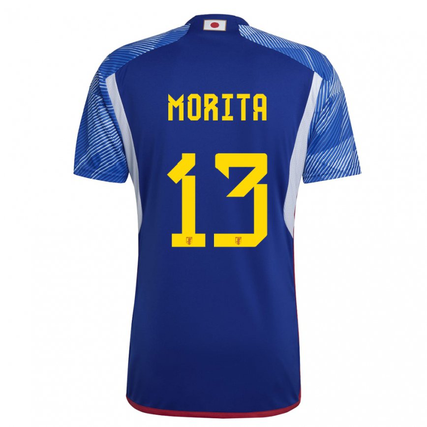 Niño Camiseta Japón Hidemasa Morita #13 Azul Real 1ª Equipación 22-24