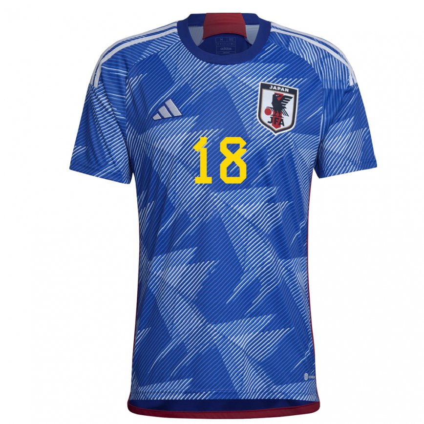 Niño Camiseta Japón Kaoru Mitoma #18 Azul Real 1ª Equipación 22-24