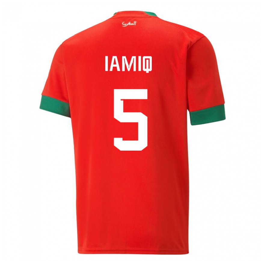 Niño Camiseta Marruecos Jawad Iamiq #5 Rojo 1ª Equipación 22-24