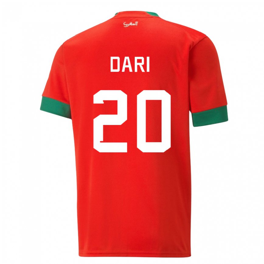 Niño Camiseta Marruecos Achraf Dari #20 Rojo 1ª Equipación 22-24
