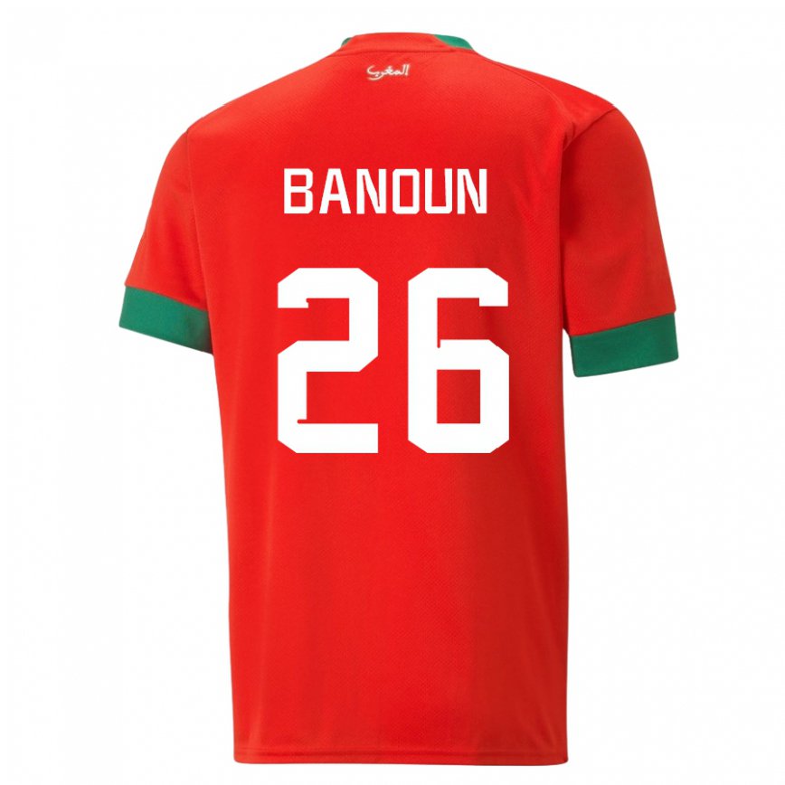 Niño Camiseta Marruecos Badr Banoun #26 Rojo 1ª Equipación 22-24