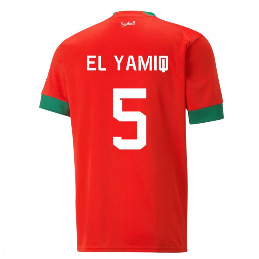 Niño Camiseta Marruecos Jawad El Yamiq #5 Rojo 1ª Equipación 22-24