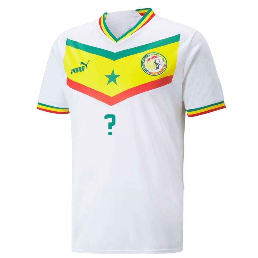 Niño Camiseta Senegal Su Nombre #0 Blanco 1ª Equipación 22-24