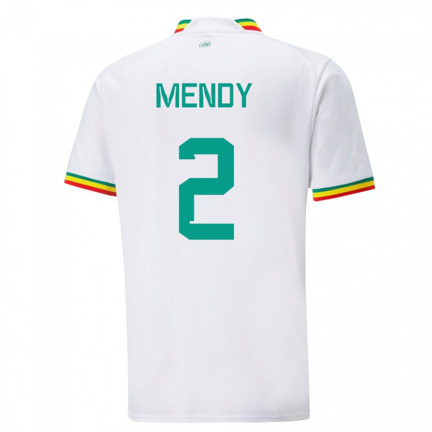 Niño Camiseta Senegal Formose Mendy #2 Blanco 1ª Equipación 22-24