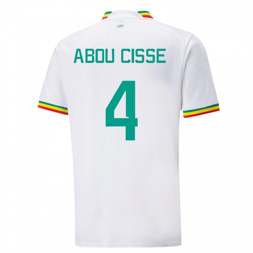 Niño Camiseta Senegal Pape Abou Cisse #4 Blanco 1ª Equipación 22-24