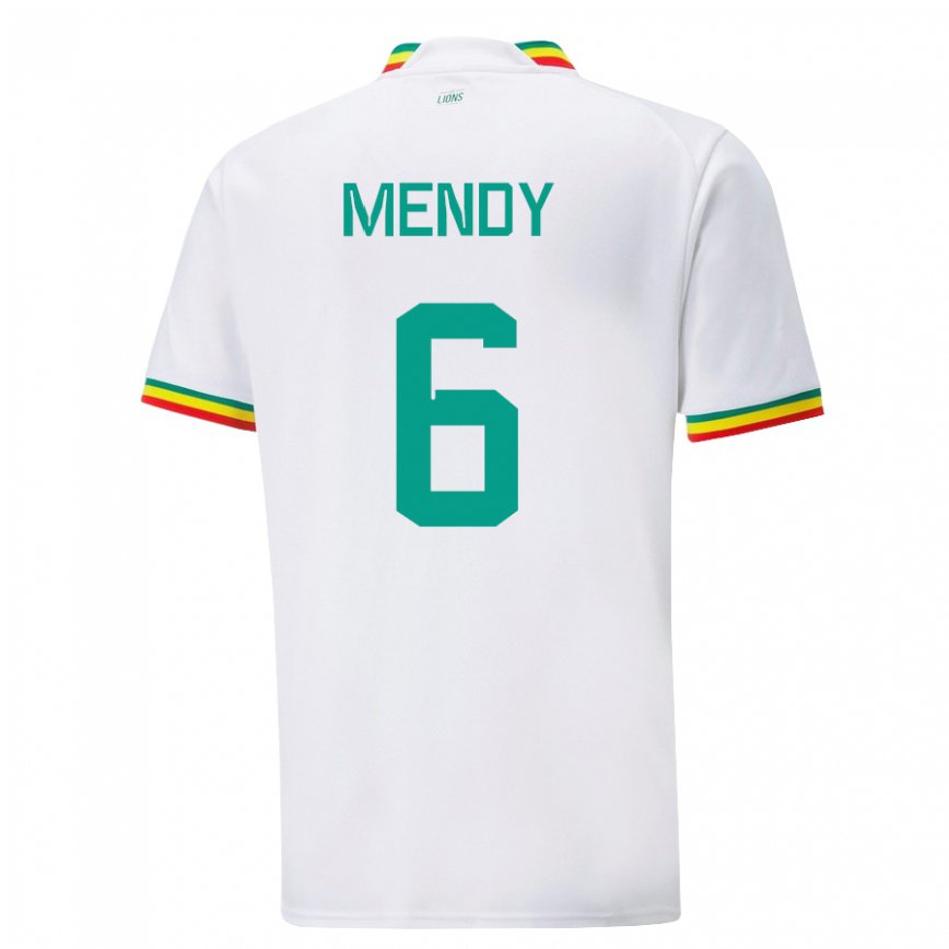 Niño Camiseta Senegal Nampalys Mendy #6 Blanco 1ª Equipación 22-24