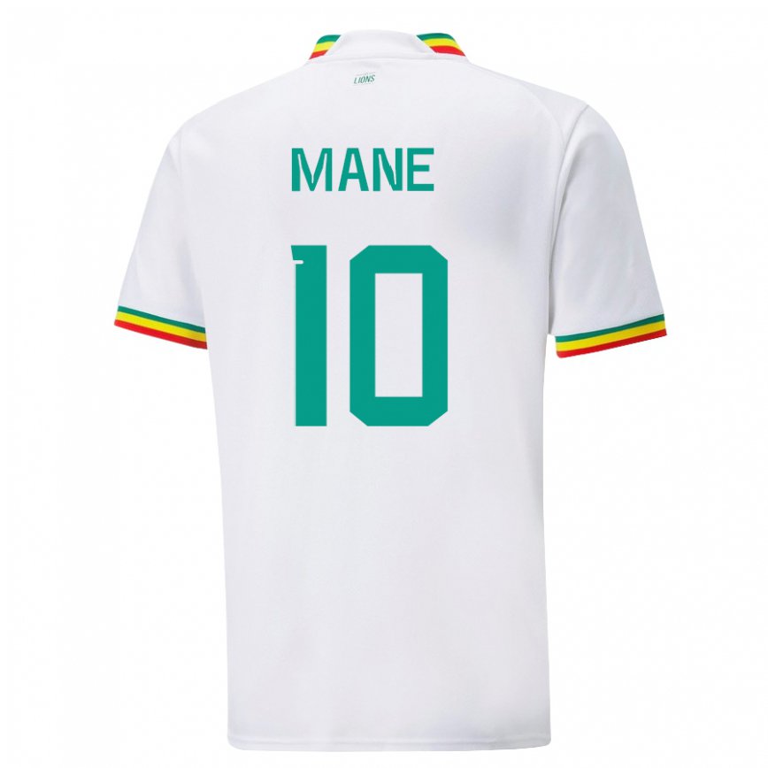 Niño Camiseta Senegal Sadio Mane #10 Blanco 1ª Equipación 22-24