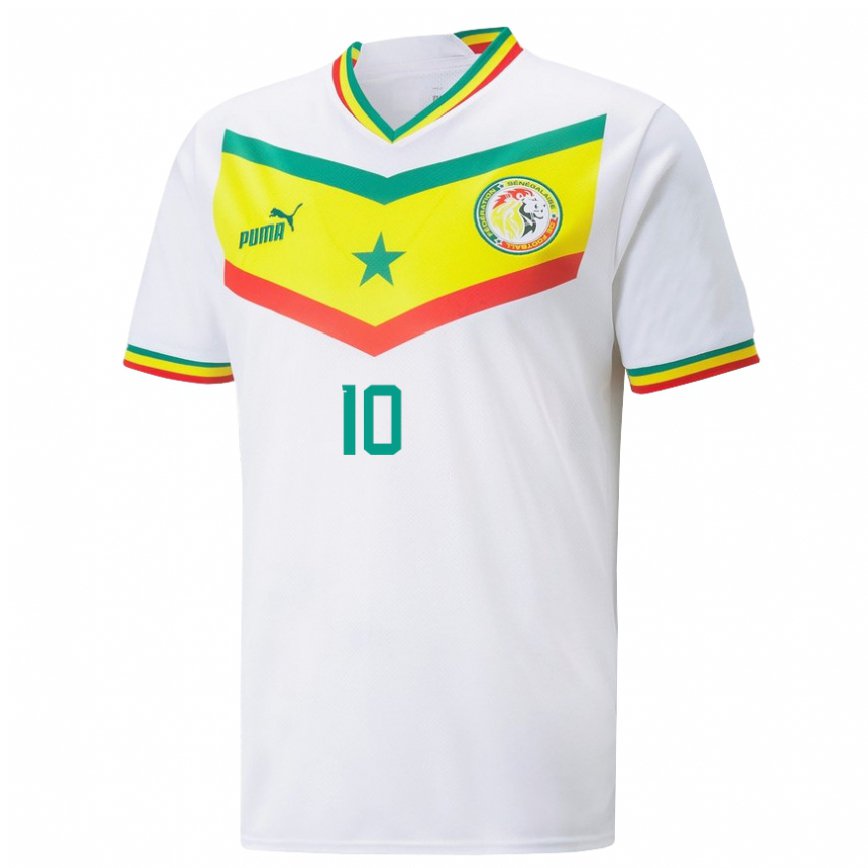 Niño Camiseta Senegal Sadio Mane #10 Blanco 1ª Equipación 22-24