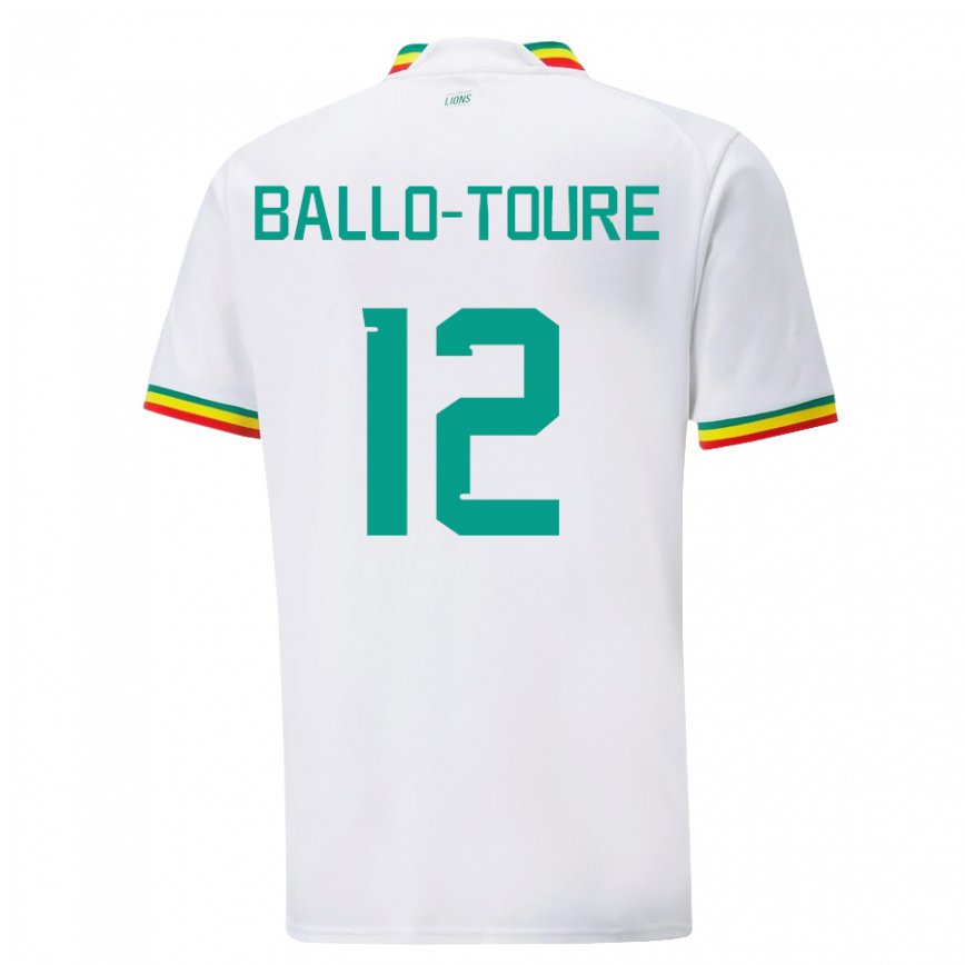 Niño Camiseta Senegal Fode Ballo-toure #12 Blanco 1ª Equipación 22-24