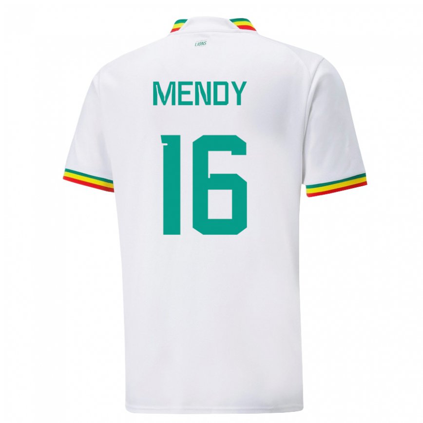 Niño Camiseta Senegal Edouard Mendy #16 Blanco 1ª Equipación 22-24