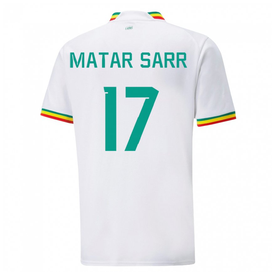 Niño Camiseta Senegal Pape Matar Sarr #17 Blanco 1ª Equipación 22-24