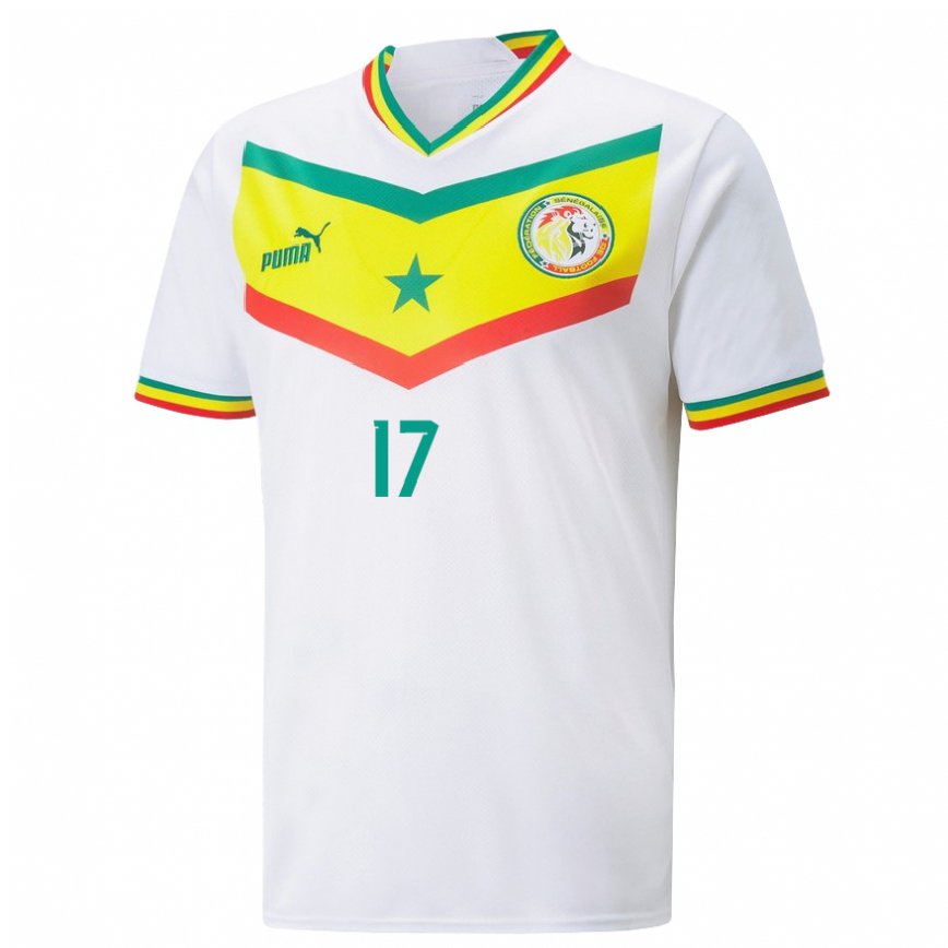 Niño Camiseta Senegal Pape Matar Sarr #17 Blanco 1ª Equipación 22-24