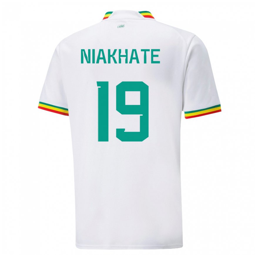 Niño Camiseta Senegal Moussa Niakhate #19 Blanco 1ª Equipación 22-24