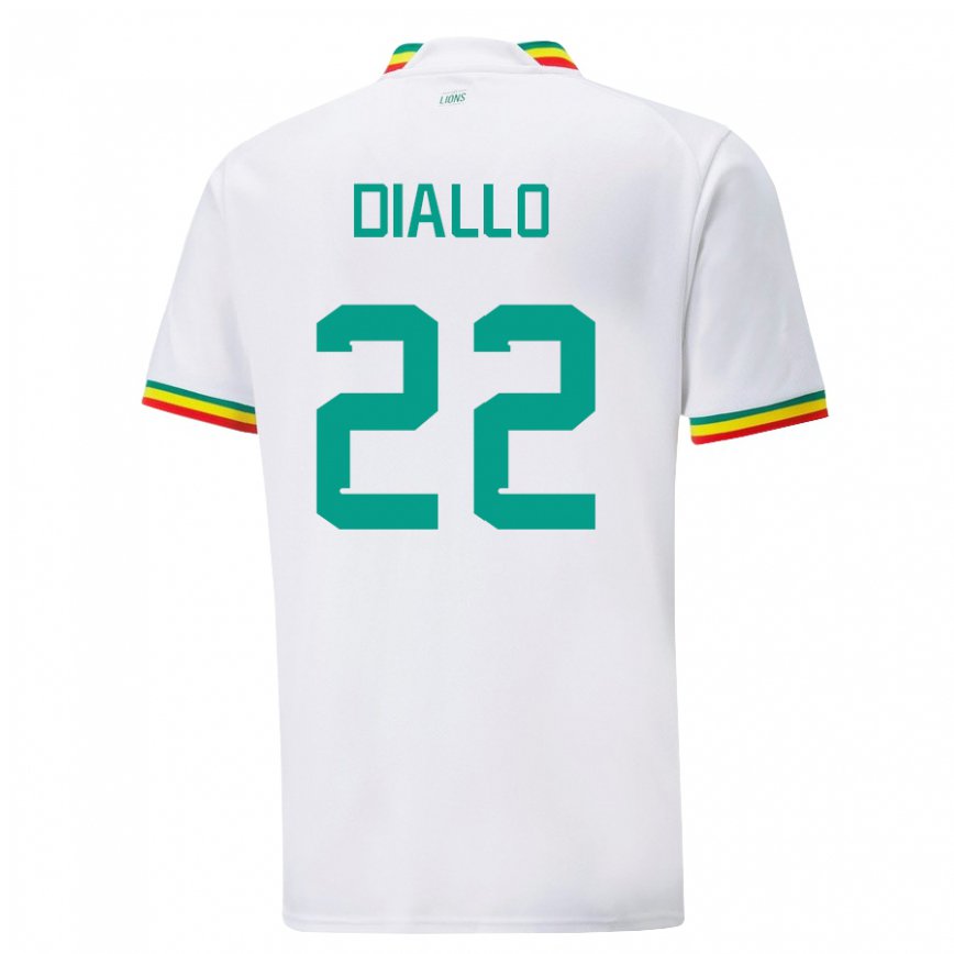 Niño Camiseta Senegal Abdou Diallo #22 Blanco 1ª Equipación 22-24