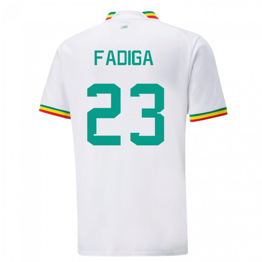 Niño Camiseta Senegal Noah Fadiga #23 Blanco 1ª Equipación 22-24